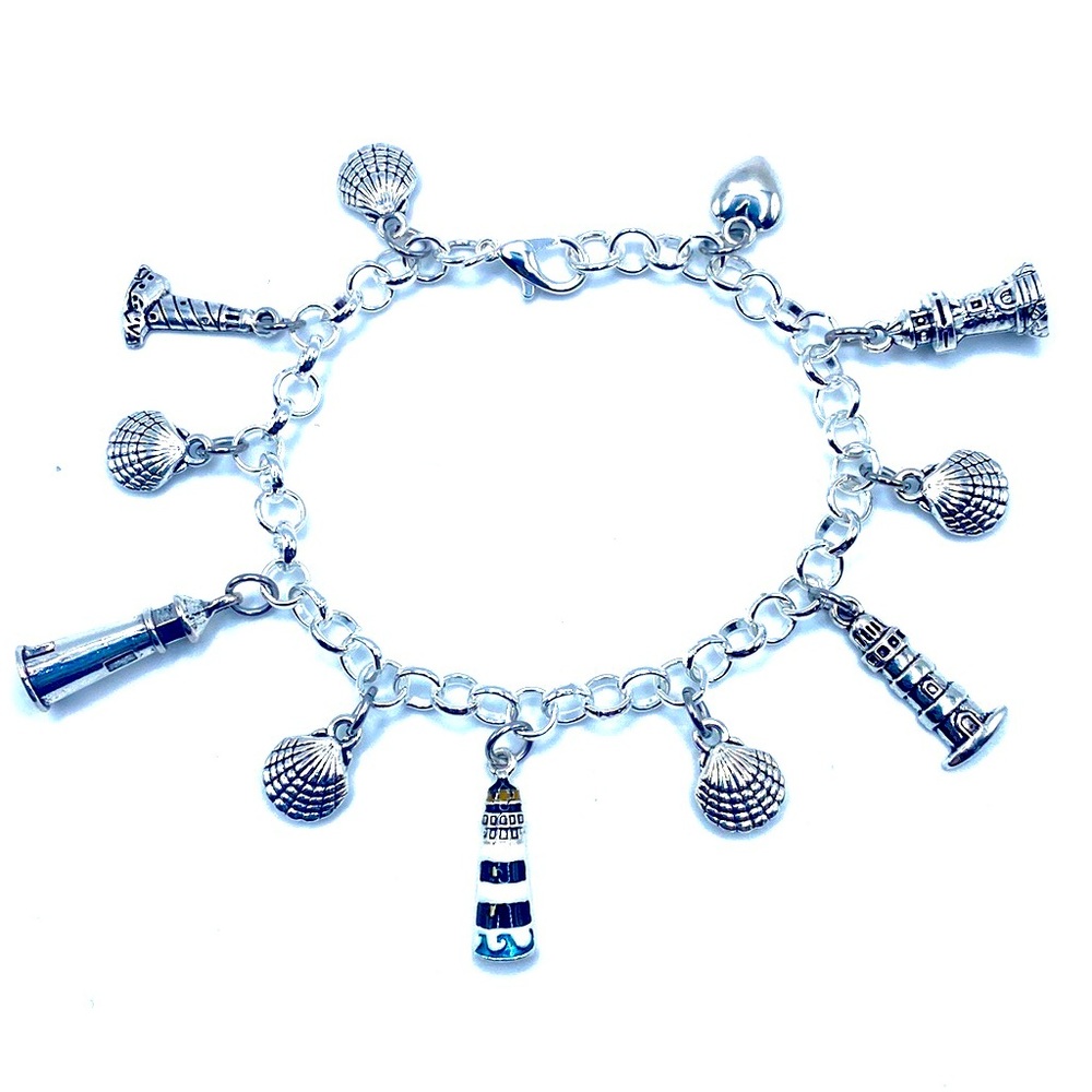 Lighthouse Charm Bracelet Beach Summer Ocean Nautical